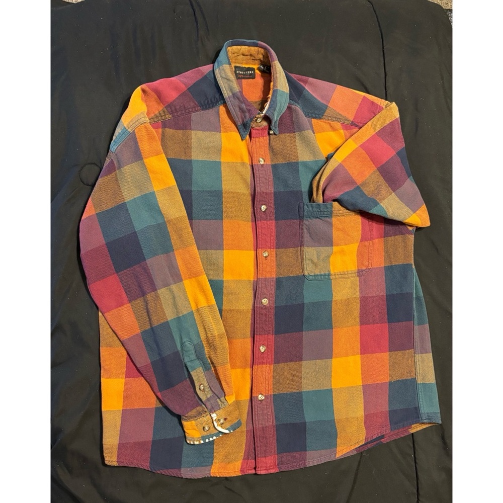 Vintage multicolored plaid button down